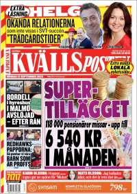 Portada de Kvällsposten (Suecia)