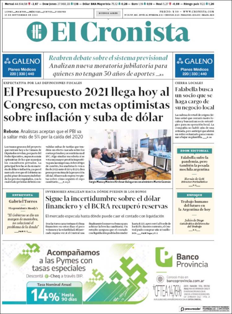 Portada de El Cronista Comercial (Argentina)