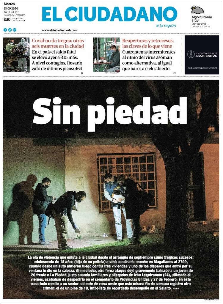 Portada de Diario El Ciudadano (Argentina)