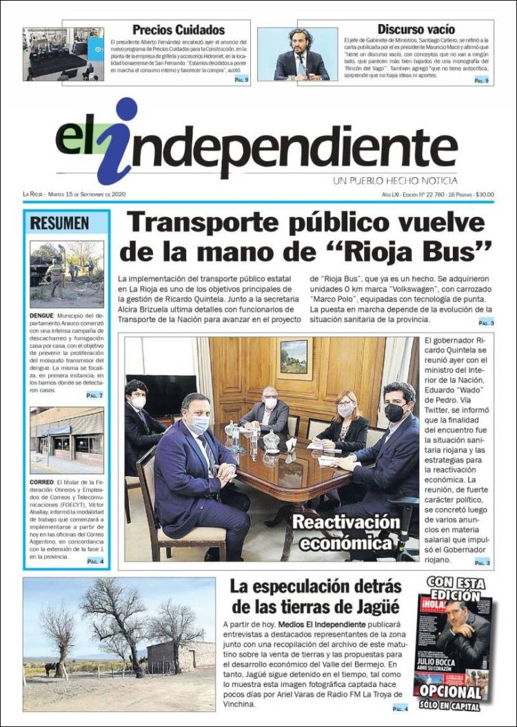 Portada de El Independiente (Argentina)