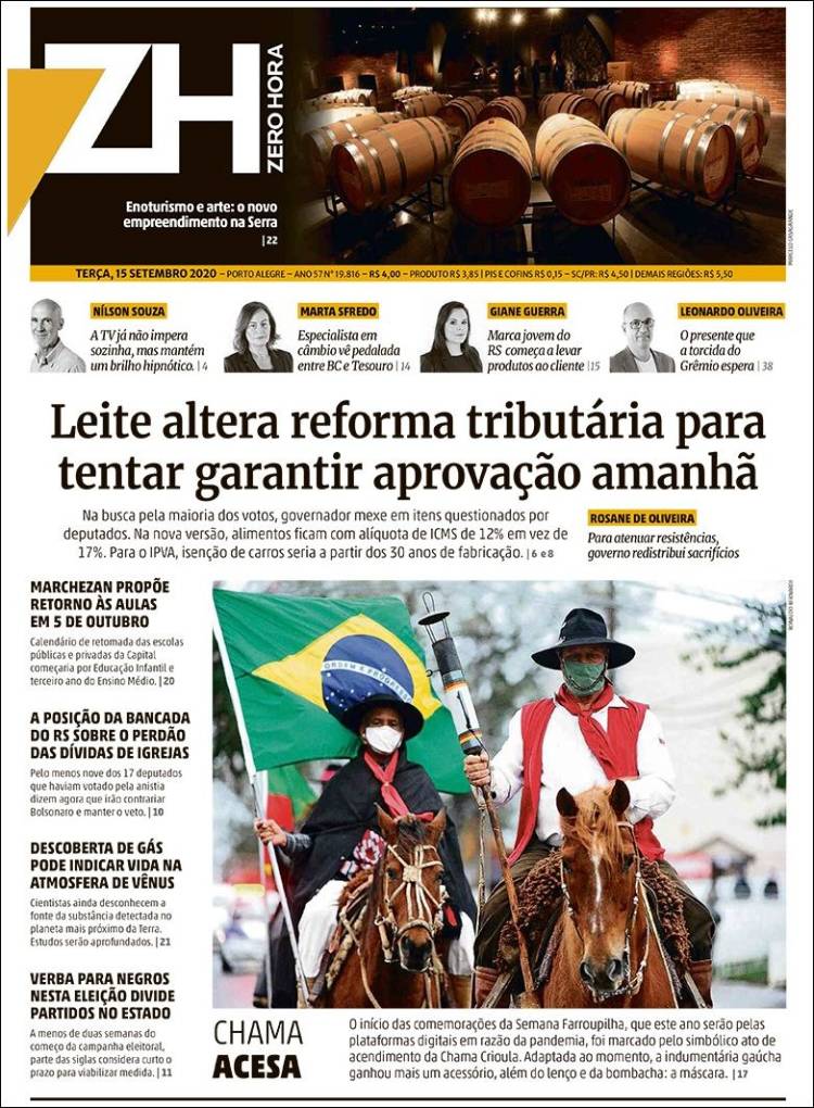 Portada de Zero Hora (Brasil)