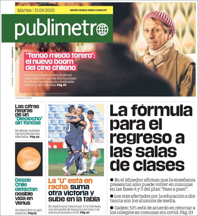 Portada de Publimetro (Chile)