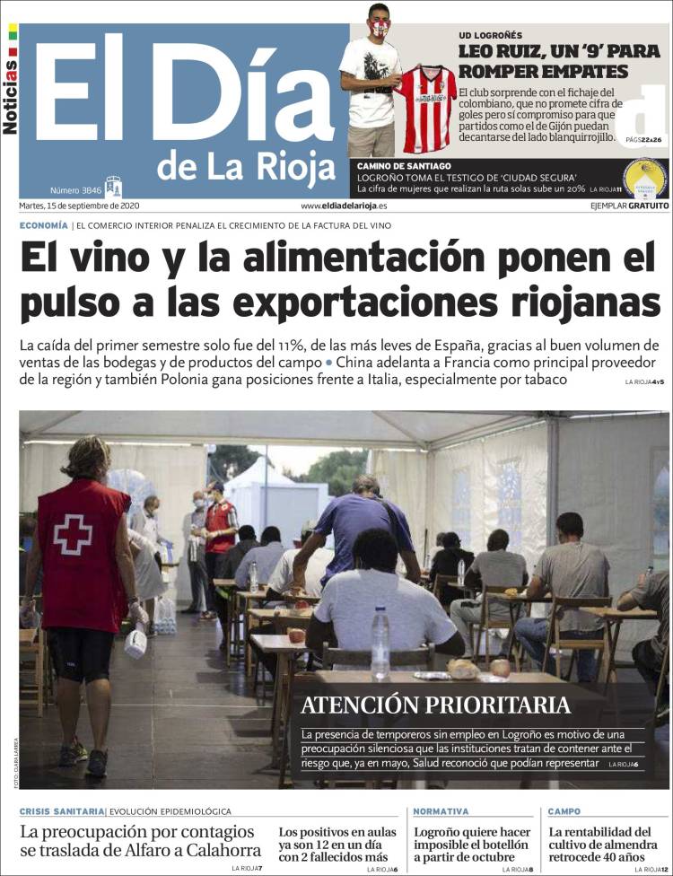 Portada de El Día de La Rioja (Espa&ntilde;a)