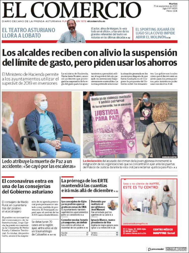 Portada de El Comercio - Gijón (Espa&ntilde;a)