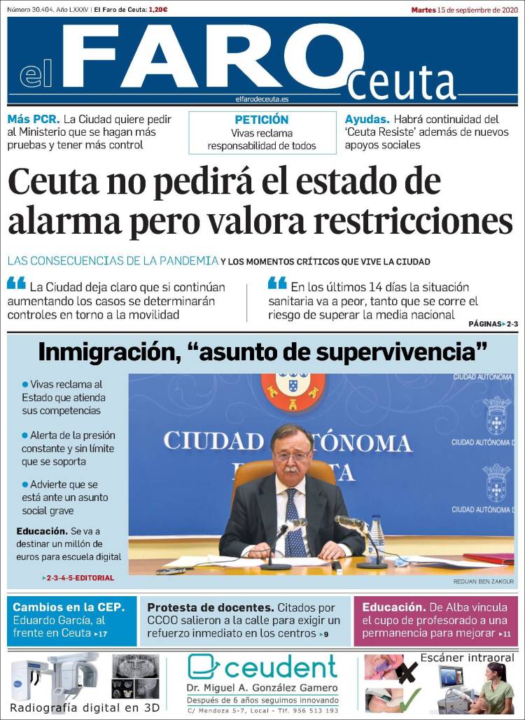 Portada de El Faro de Ceuta (Espa&ntilde;a)