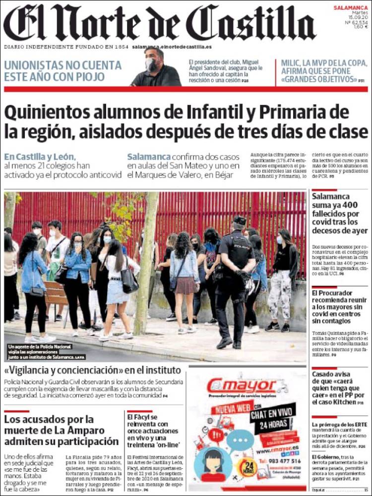 Portada de Norte de Castilla - Salamanca (Espa&ntilde;a)