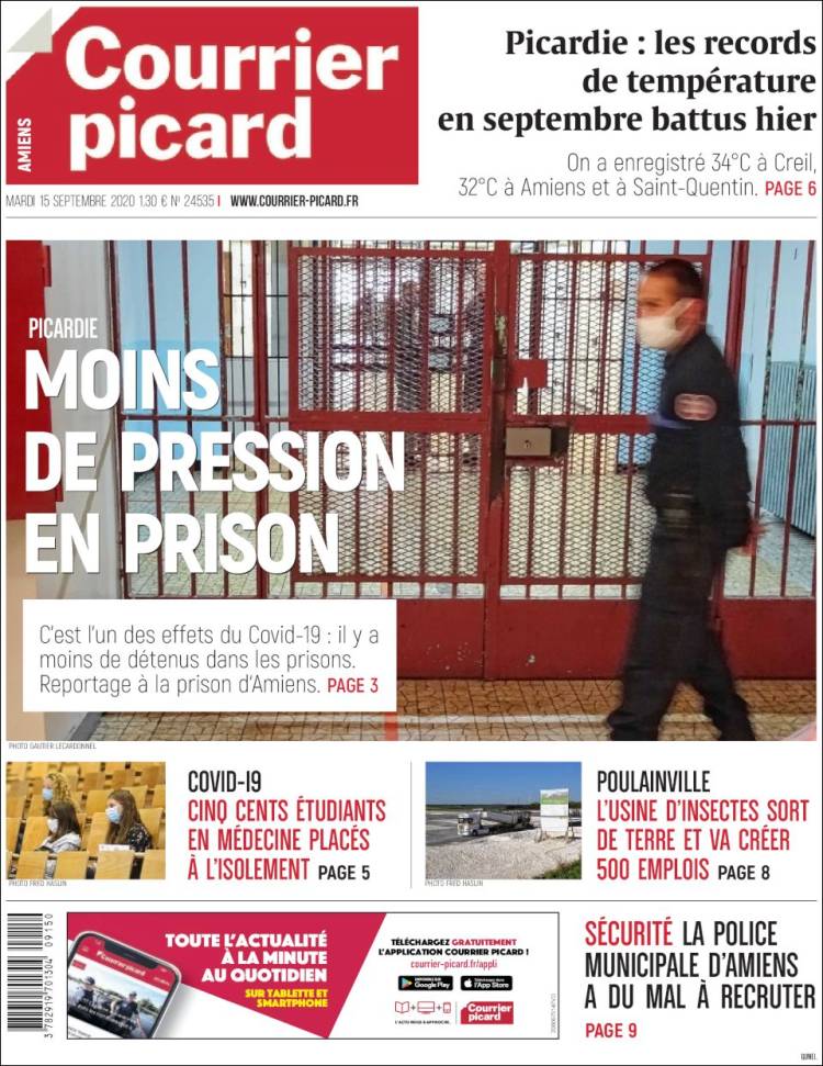 Portada de Courrier Picard (Francia)