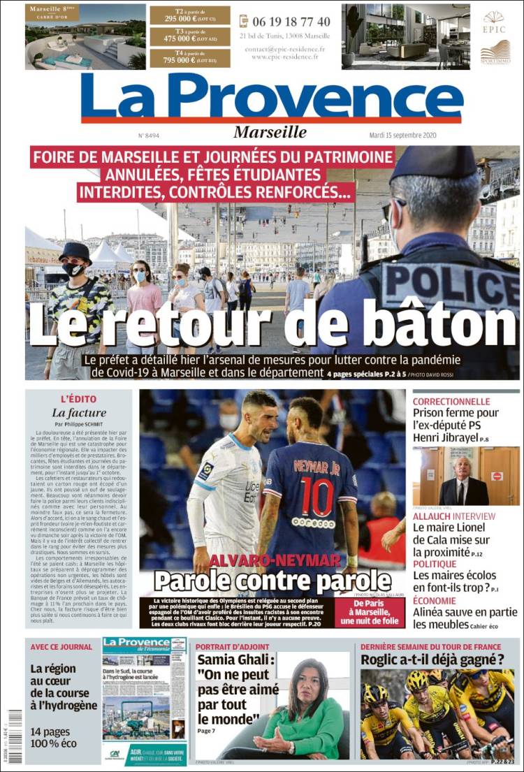 Portada de La Provence (Francia)