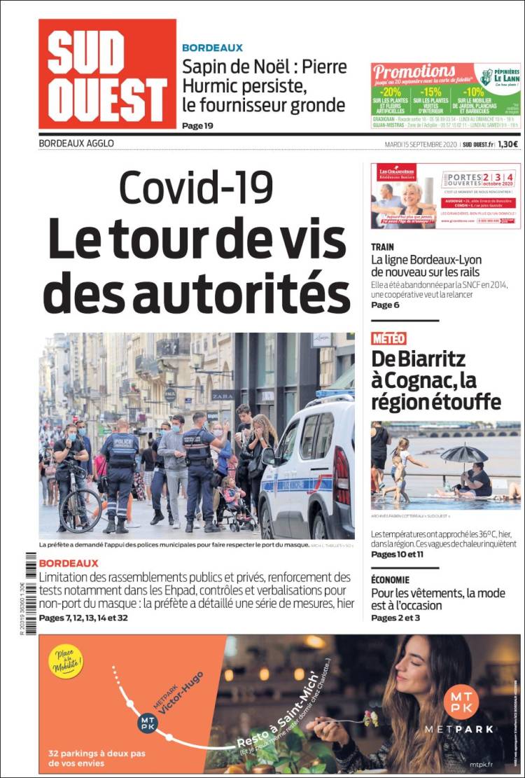 Portada de Sud Ouest (Francia)