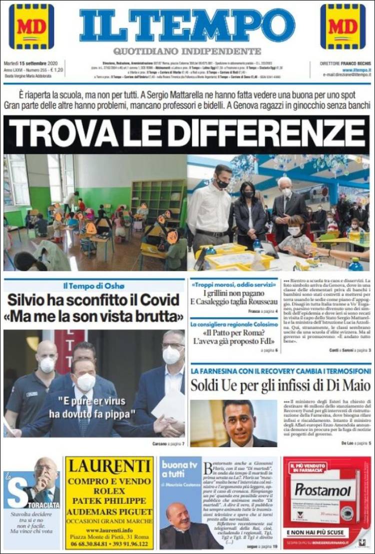 Portada de Il Tempo (Italia)