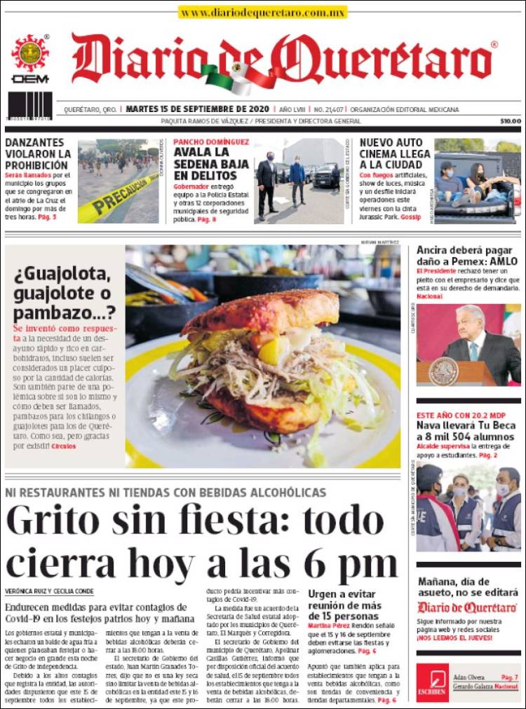 Portada de Diario de Querétaro (M&eacute;xico)