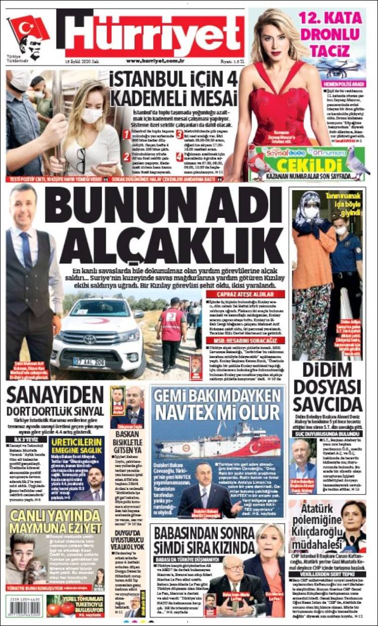 Portada de Hürriyet (Turqu&iacute;a)