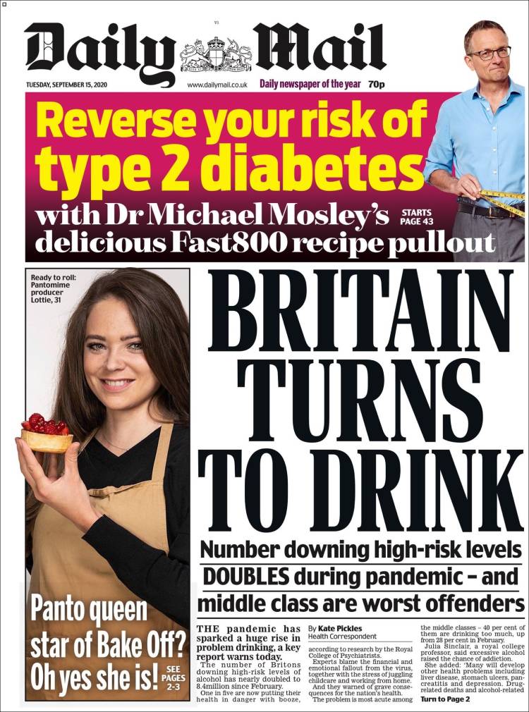 Portada de Daily Mail (Reino Unido)