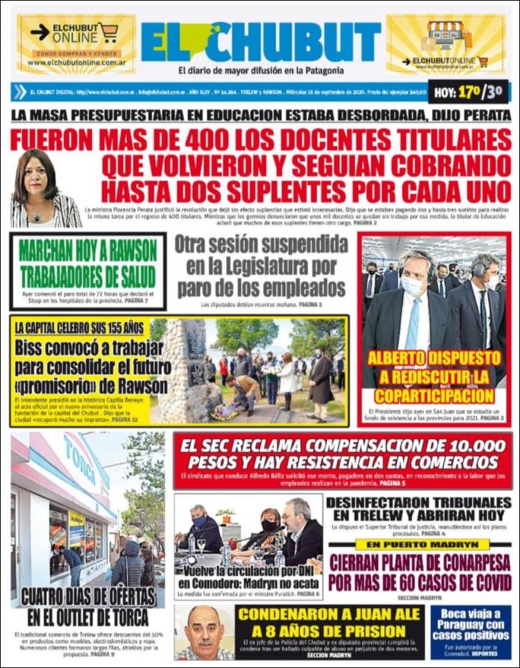 Portada de El Chubut (Argentina)