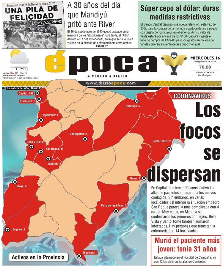 Portada de Diario Época (Argentina)