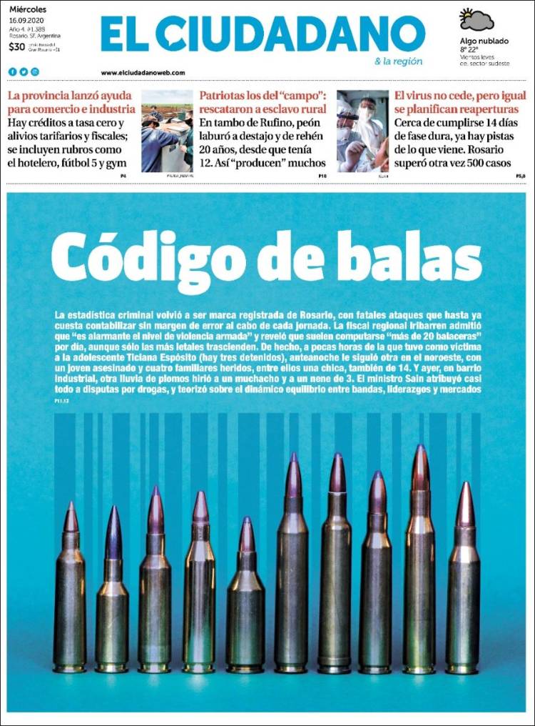 Portada de Diario El Ciudadano (Argentina)