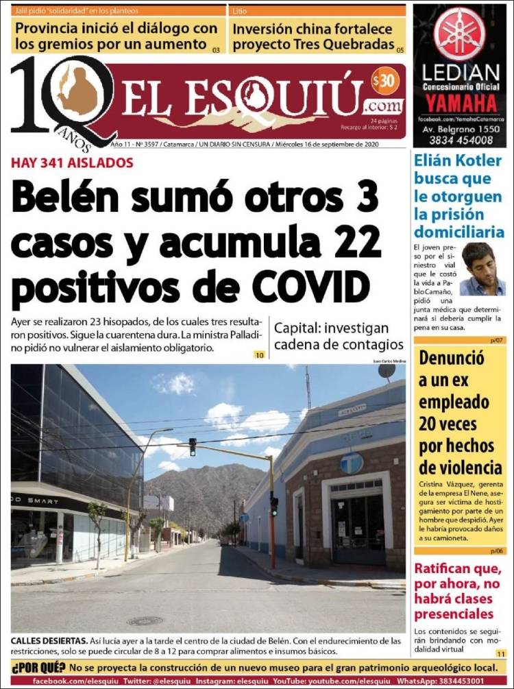 Portada de El Esquiu (Argentina)