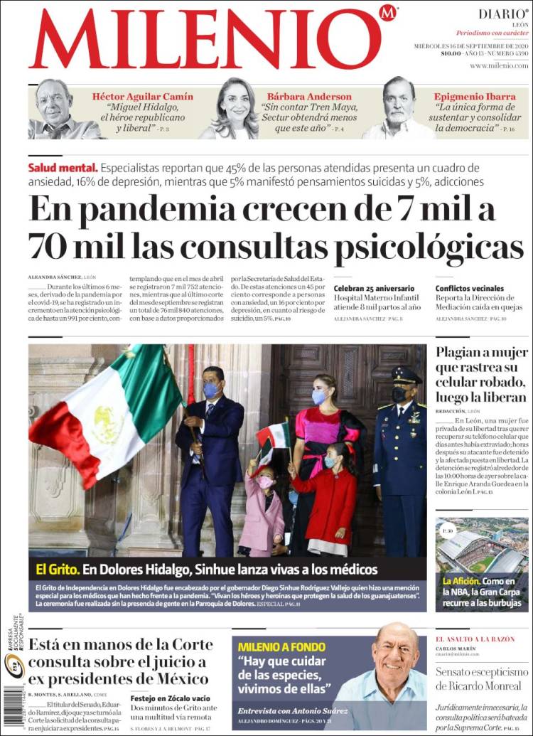 Portada de Milenio de León (Mexico)