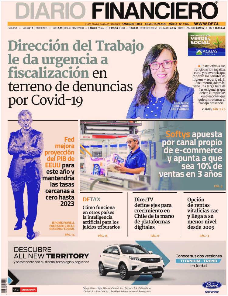 Portada de Diario Financiero (Chile)