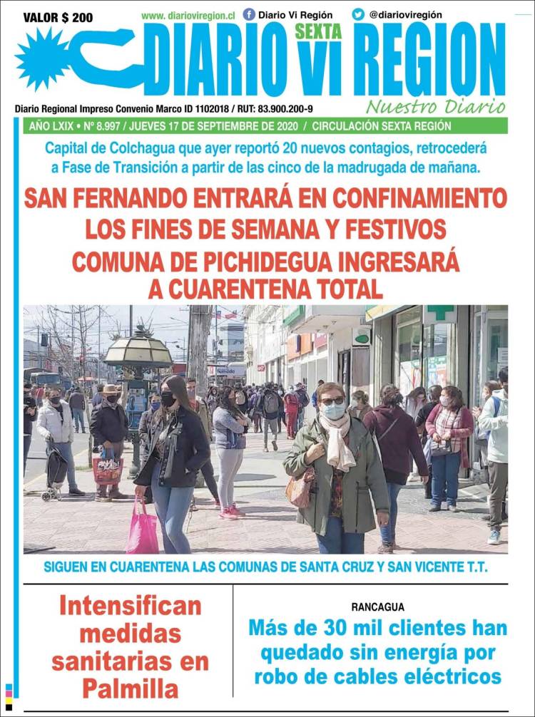 Portada de Diario VI Región (Chile)