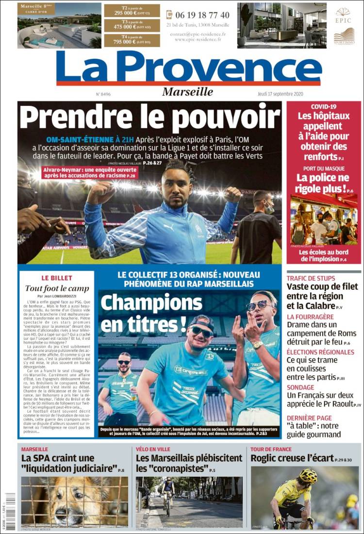 Portada de La Provence (Francia)