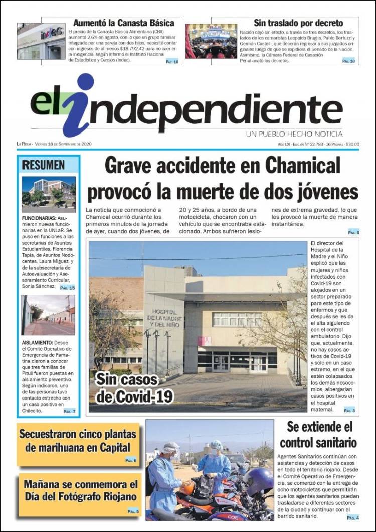 Portada de El Independiente (Argentina)