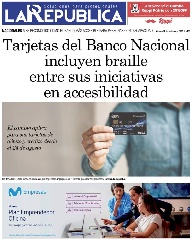 Portada de La República (Costa Rica)