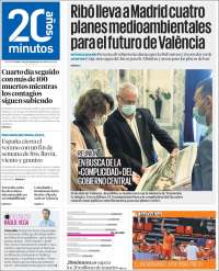 Portada de 20 Minutos - Valencia (España)