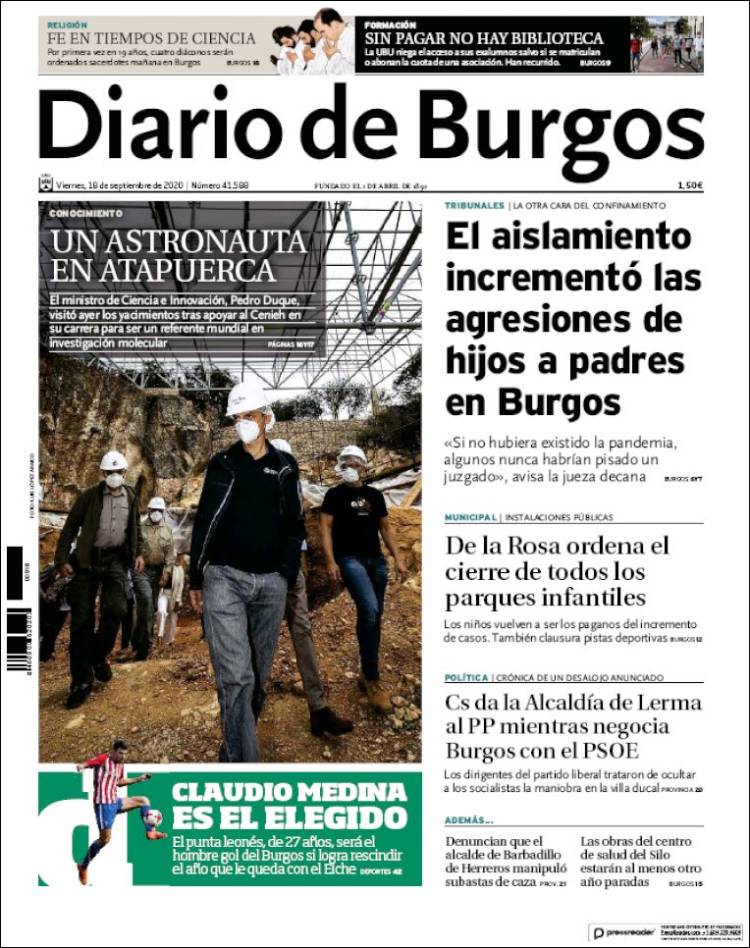 Portada de Diario de Burgos (España)