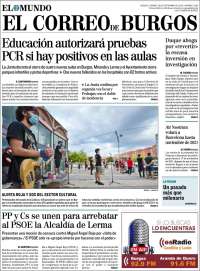 Portada de El Correo de Burgos (España)