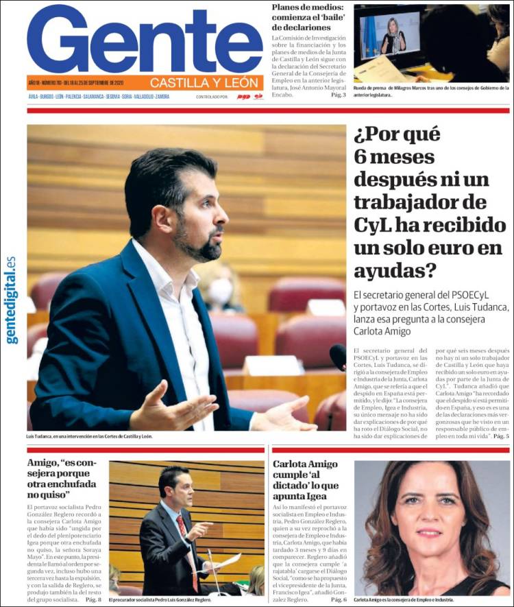 Portada de Gente en Palencia (España)