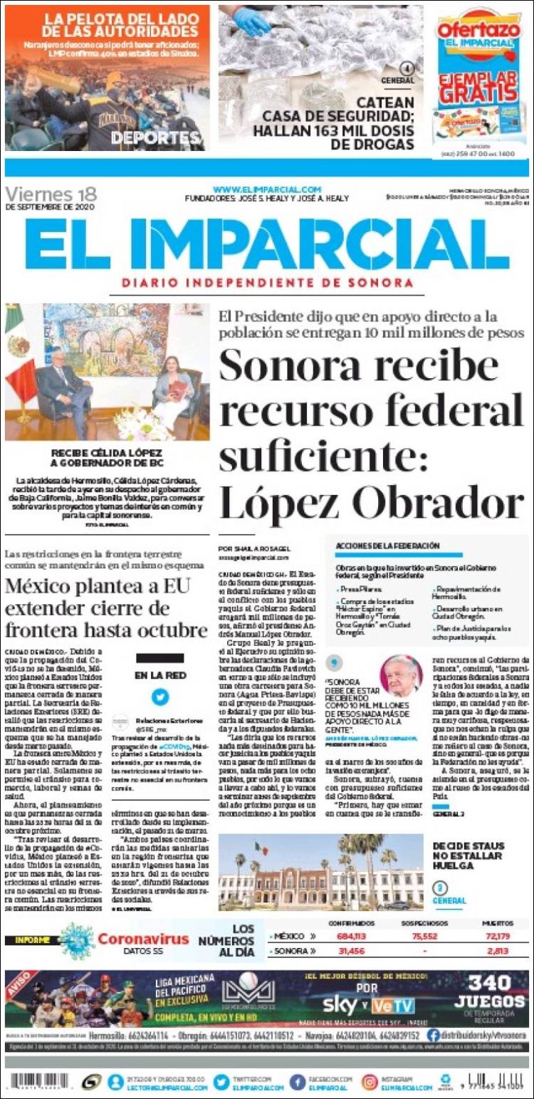 Portada de El Imparcial (M&eacute;xico)