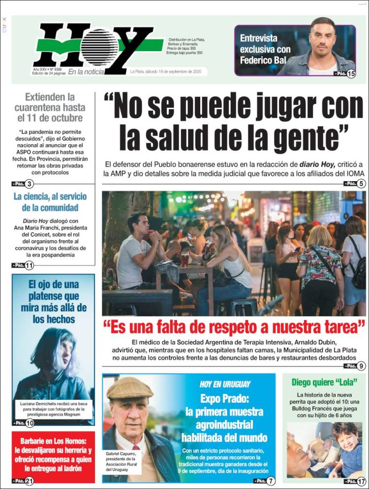 Portada de Diario Hoy (Argentina)