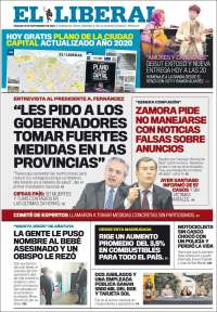 Portada de Diario El Liberal (Argentina)