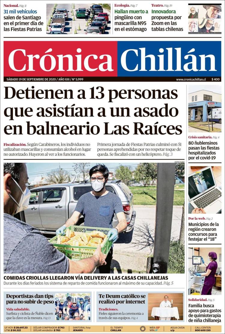 Portada de Crónica Chillán (Chile)