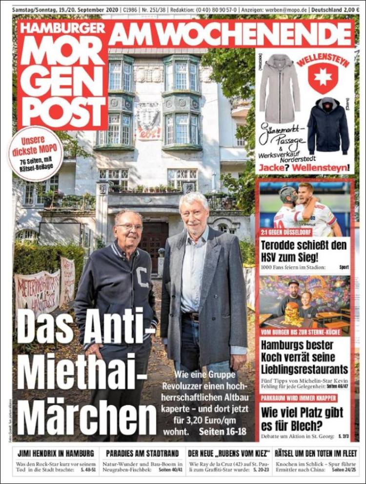 Portada de Hamburger Morgenpost  (Alemania)