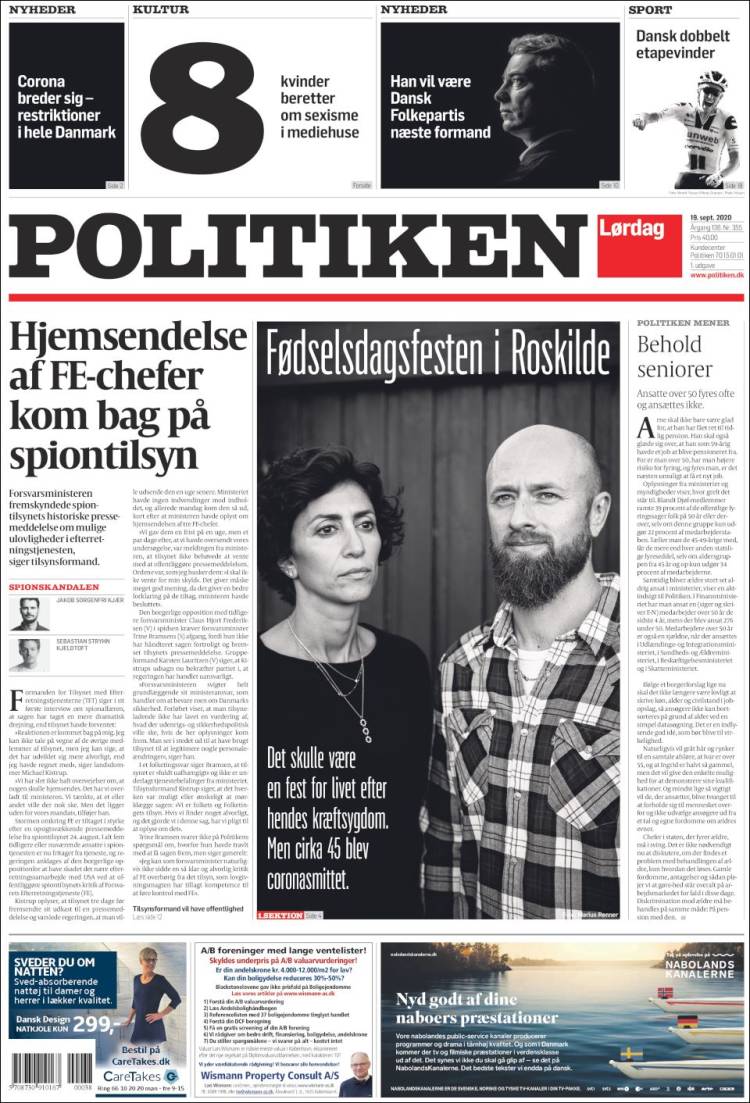 Portada de Politiken (Dinamarca)
