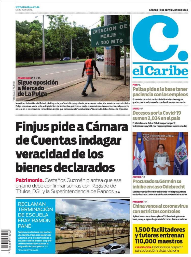 Portada de El Caribe (R. Dominicana)