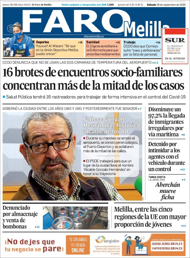 Portada de El Faro de Melilla (Espa&ntilde;a)