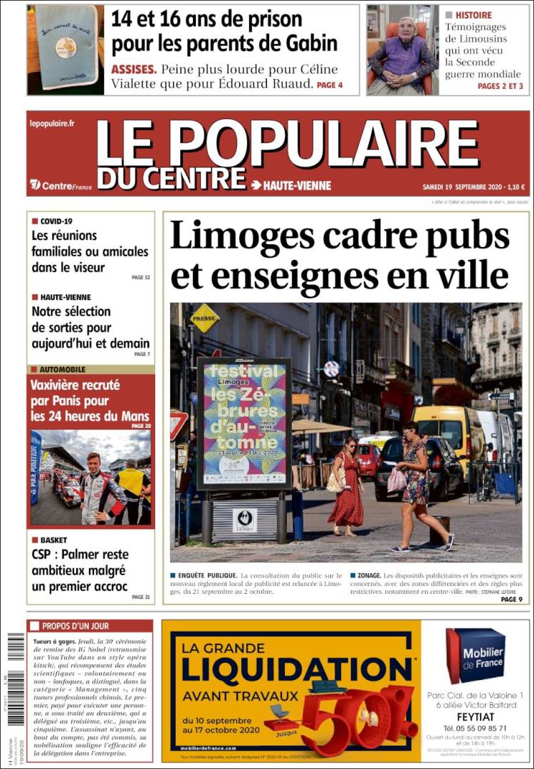 Portada de Le Populaire du Centre (Francia)