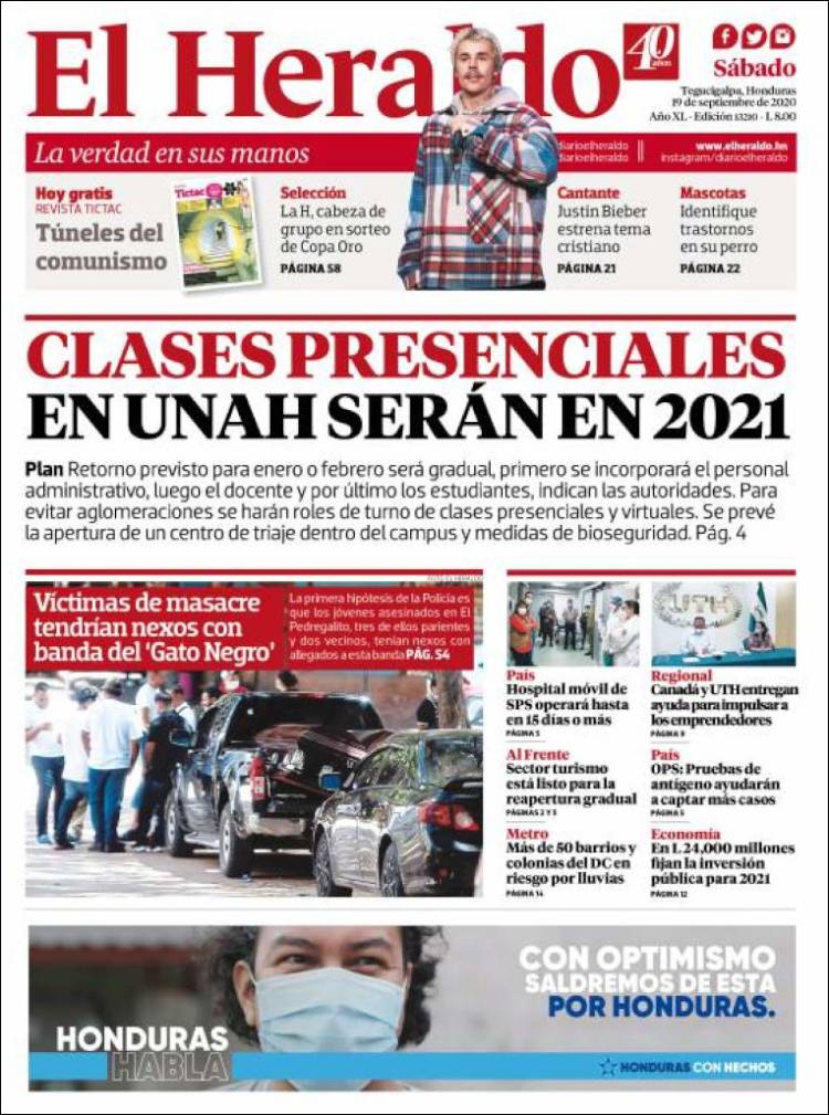 Portada de El Heraldo (Honduras)