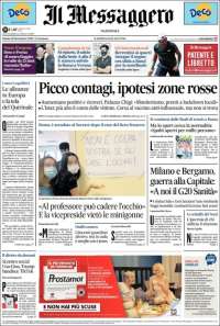 Portada de Il Messaggero (Italia)