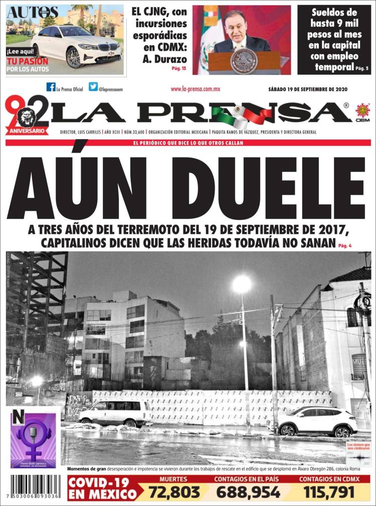 Portada de La Prensa (México)