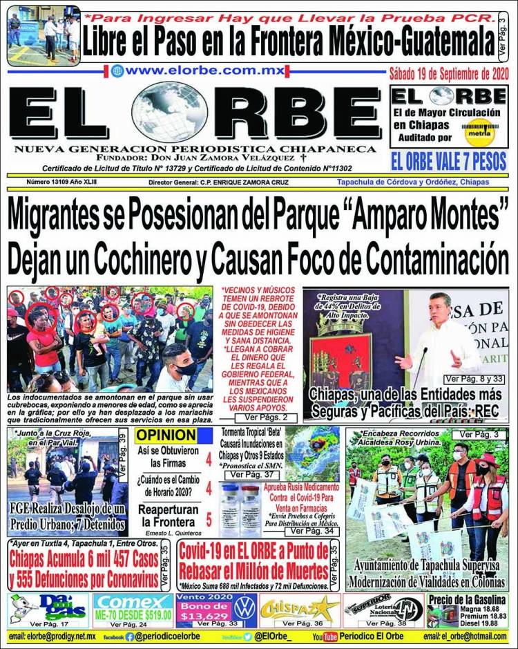 Portada de El Orbe (México)