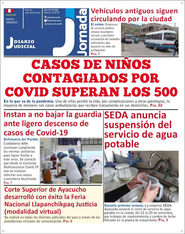 Portada de Diario Jornada (Per&uacute;)