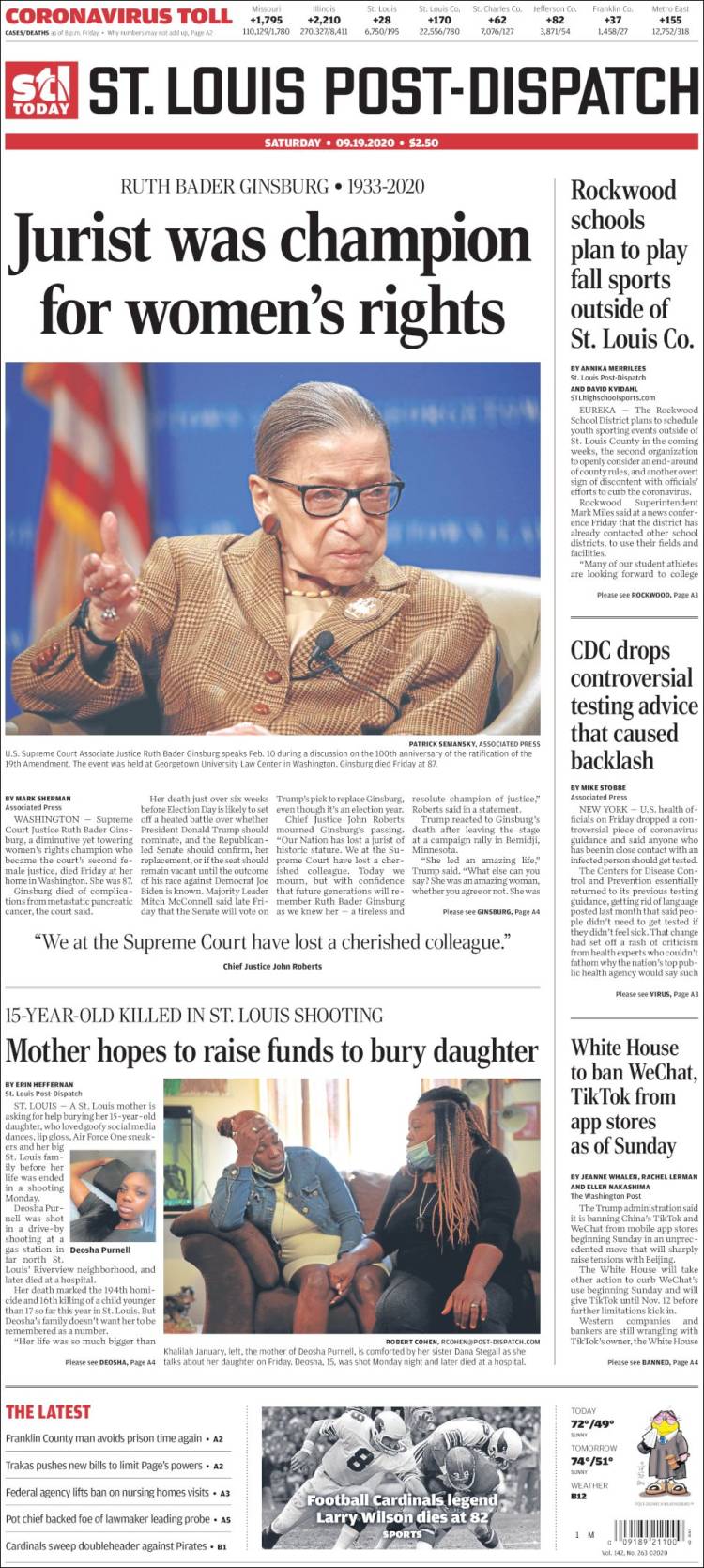 Portada de St. Louis Post-Dispatch (USA)