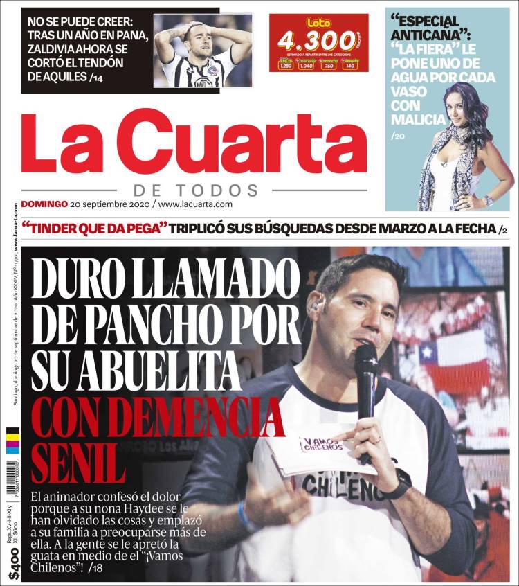 Portada de La Cuarta (Chile)