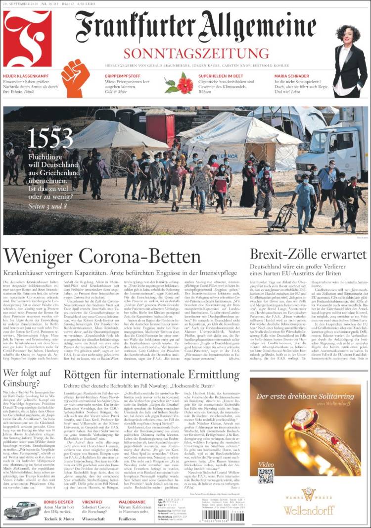 Portada de Frankfurter Allgemeine (Alemania)