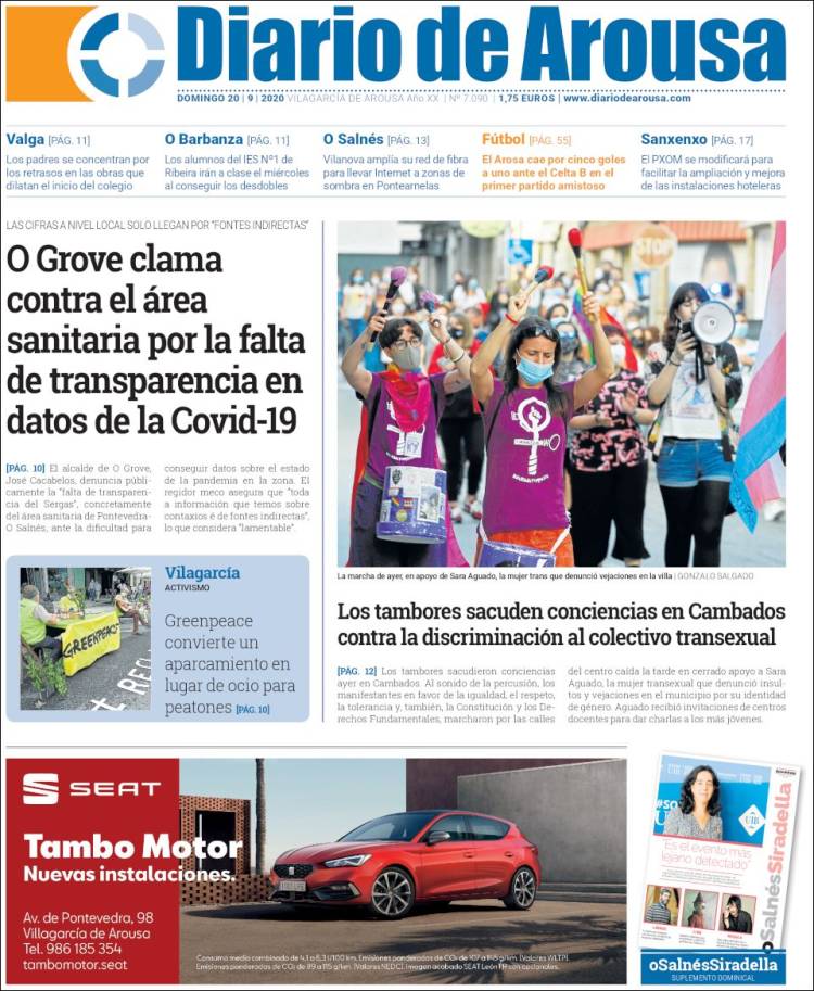 Portada de Diario de Arousa (Espa&ntilde;a)