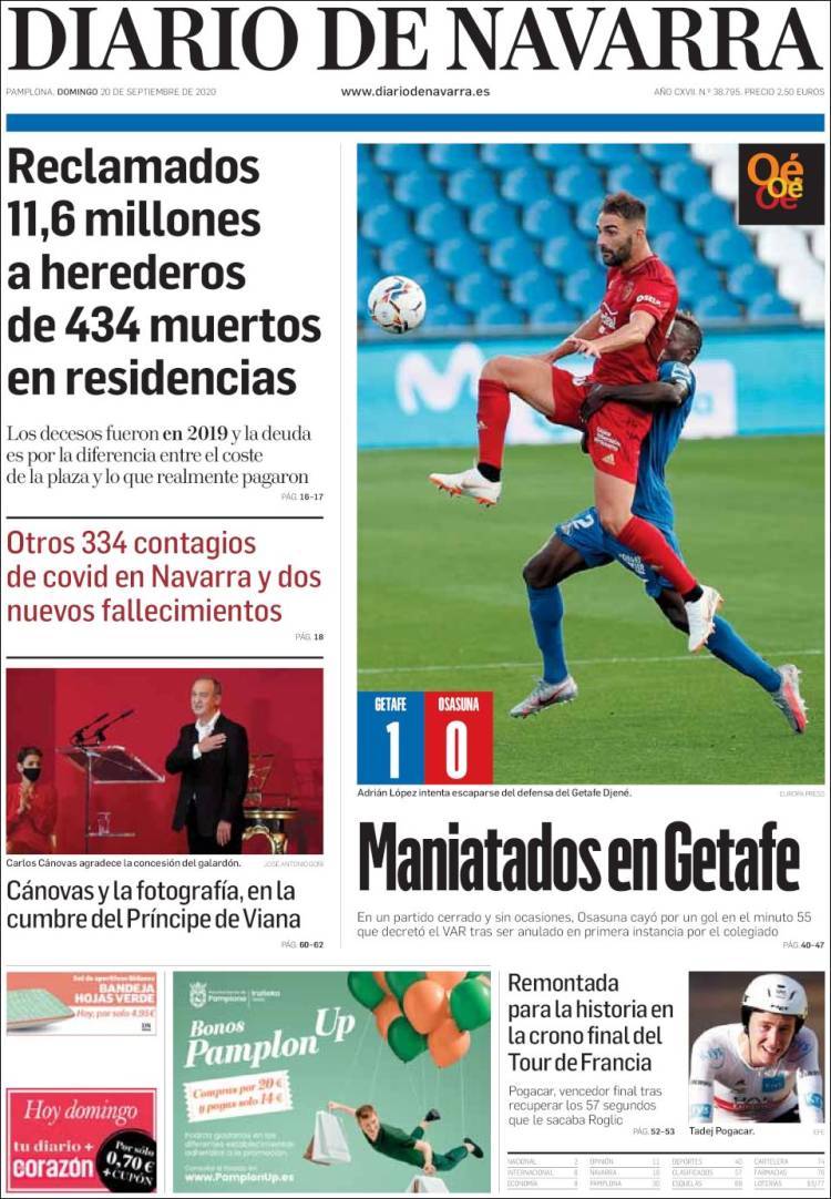 Portada de Diario de Navarra (Espa&ntilde;a)